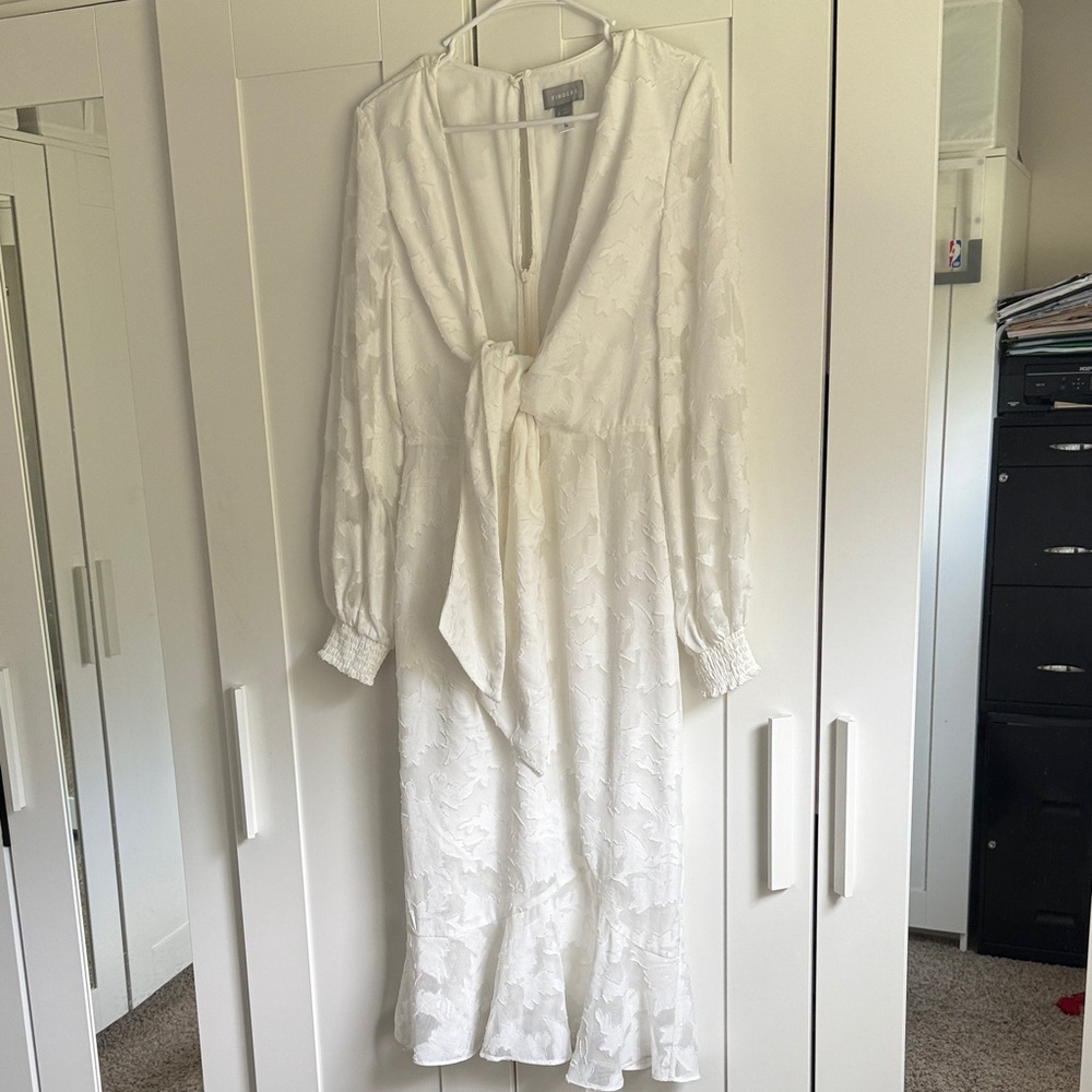 Long sleeve white floral dress